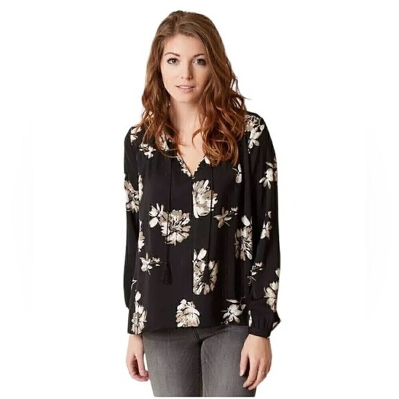 NWT Lucky Brand Floral Peasant Top - Size 1X - Picture 2 of 14